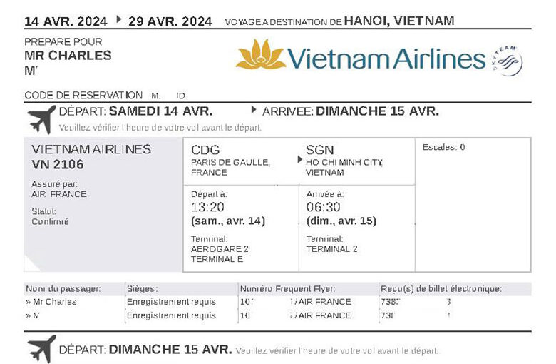 Comment réserver les vols internationaux pour venir au Vietnam 