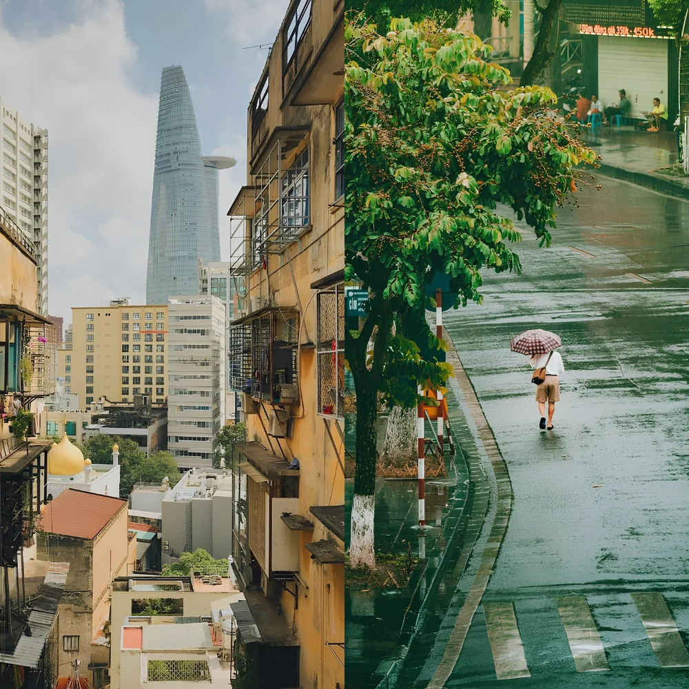 Hô Chi Minh-Ville pendant la saison sèche et la saison des pluies
