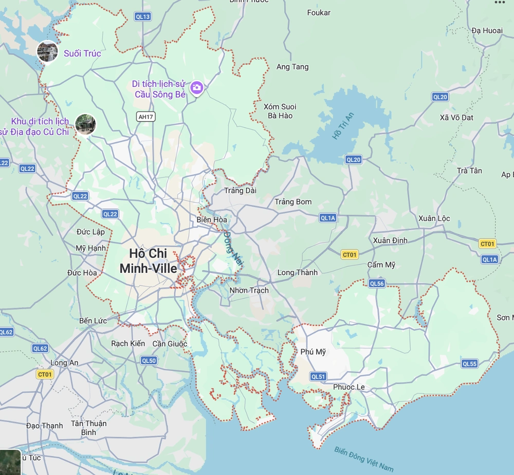 La carte de Hô Chi Minh-Ville