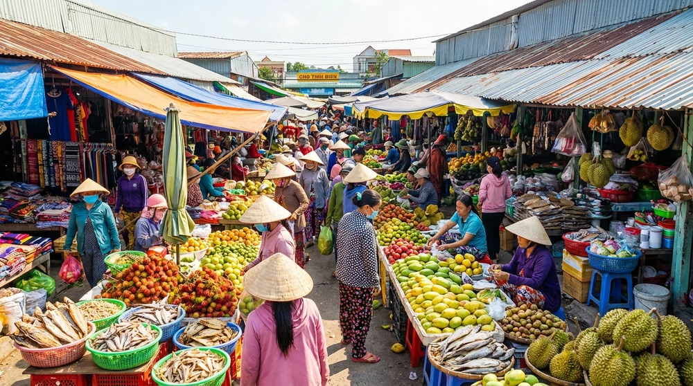 fruits du marche de tinh bien