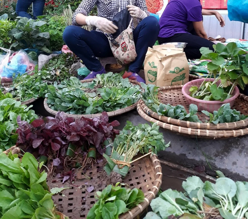 section des légumes et des fruits